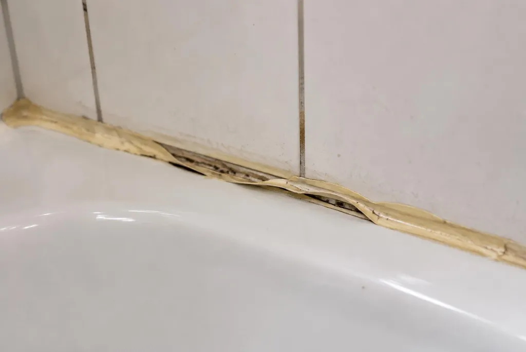 Kitbedrijf Wormerveer – loslatende kit naast het bad